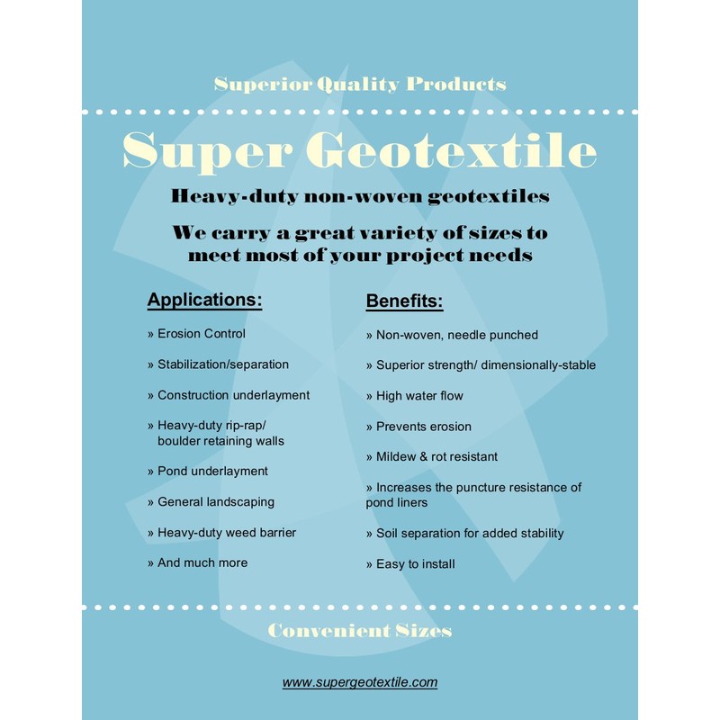 Super Geotextile - 8 oz Geotextile (12.5x25)