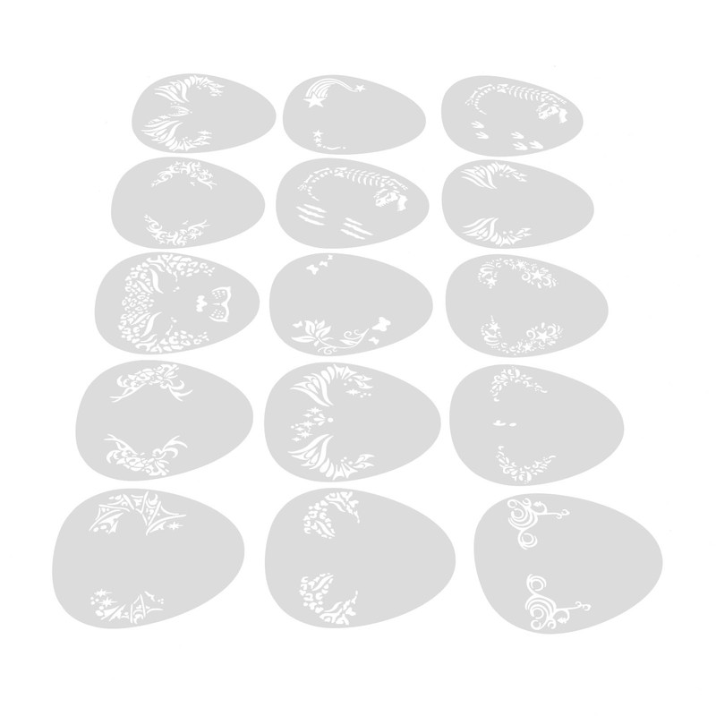 15 Pcs Face Paint Stencils Set PP Reusable Temporary Face