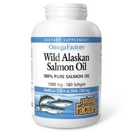 Wild Alaskan Salmon Oil, 1000 mg, 180 Softgels by Natural Factors                                                                                     