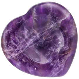 Nupuyai Amethyst Thumb Stone Worry Stone Heart Gemstone Massage Stone Palm Stone for Reiki Healing