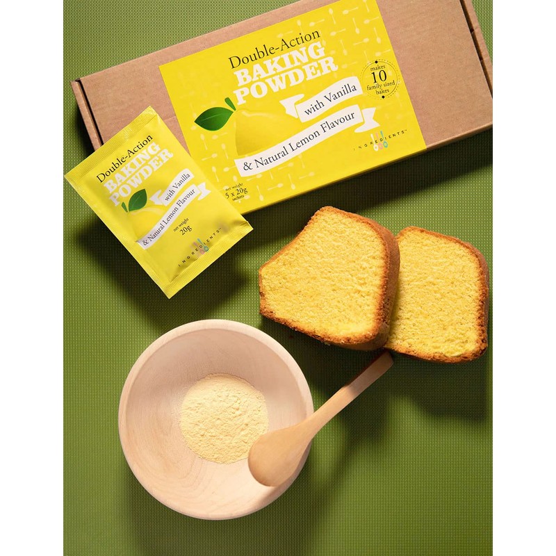 Baking Powder Lemon Flavour Infused | Non-Artificial Food Colouring |