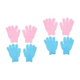 Ipetboom 2sets Bath Gloves Scrubbing Pads Dead Skin Removal Perfect for Shower Bath 2pairs*2