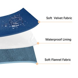 Tuffeel 100% Waterproof Dog Blanket, 82x108 inches Soft Leak Proof Pet Couch Throw for Sofa, Bed Furniture Protector Covers from Dogs Puppys Cats Washable-Navy Blue+Stone Blue