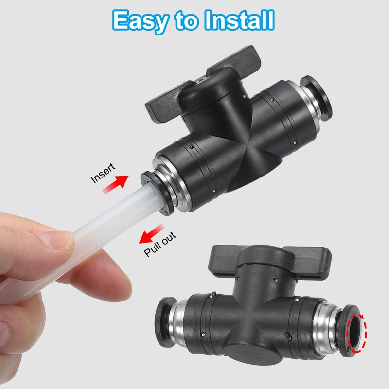 PATIKIL 8mm Pneumatic Ball Valve 3 Pack 8mm OD BUC