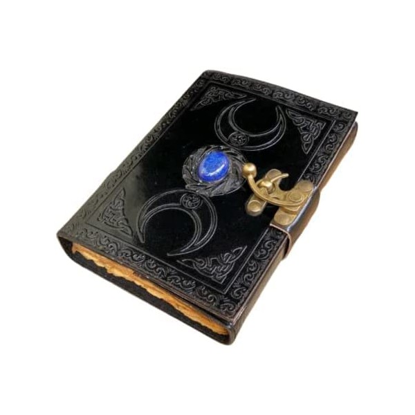 Triple Moon Embossed Vintage Leather Journal Dairy Notebook Travel Journal