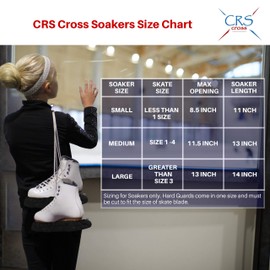 CRS Cross Skate Guards, Soakers & Towel Gift Set - Ice Skating Guards and Soft Skate Blade Covers for Figure Skating or Hockey (Biellmann Black, Large)