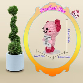 IrisCargo Funny Positive Axolotl, Emotional Support Crochet Salamander Pocket Hug, Positive Gifts Doll Positive Potato German Gifts for Friends, Students