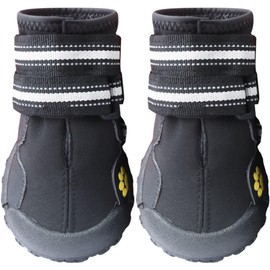 Sweeml Dog Boots, Dog Shoes, Waterproof, For Pets, Anti-Slip, Paw Protection, Outdoors, Walks, Red, Black, Blue, Mesh, Pet Supplies, Dog Supplies, Trekking, Climbing (No. 7, Black)