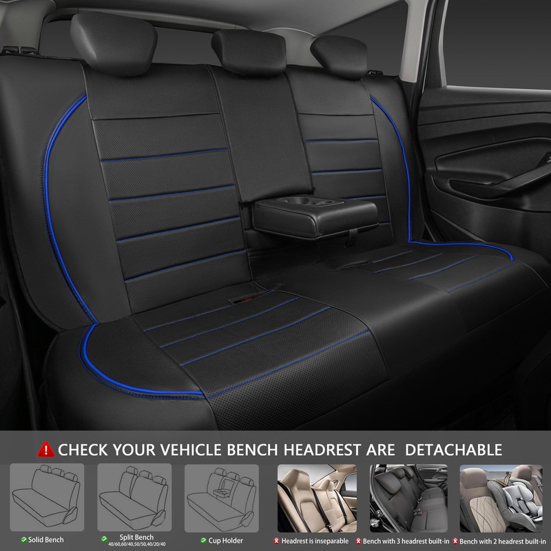 CAR PASS Universal FIT Piping Leather Car Seat Cover, for