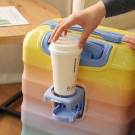 Merax 20 Inch Carry-on Luggage Set – Hardshell PC+ABS Multicolor Color Suitcase with Spinner Wheels and Cup Holder, TSA Lock, Airline Approved, Orange and Blue, 2-Piece Set