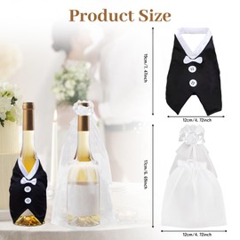 2 Stück Hochzeitsdeko Weinflaschen Set, Brautpaar Deko Flaschendeko Für Braut Und Bräutigam, Hochzeitsflaschen-Dekorationen, Hochzeitskleid Hochzeitsanzug Tischdekoration