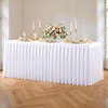 White Polyester Table Cloths for Rectangle 4 Foot Tables, 1
