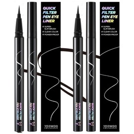 Fox Vanity Waterproof Quick Filter Pen Eyeliner 0.5g, Black Presso, 2 pcs. / 여우화장대 워터프루프 퀵필터 펜 아이라이너 0.5g, 블랙프레소, 2개