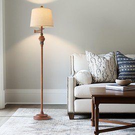 G-SAFAVA 61" Vintage Floor Lamp with 350° Adjustable Swing Arm, Standing Lamp for Bedroom Living Room Bedside Tall lamp Nightstand Retro Farmhouse Mid Century Lamp Light Home Décor Office Gifts