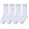 juDanzy 4 Pack of Mid-Calf Ribbed Socks with Anti-Slip Grips