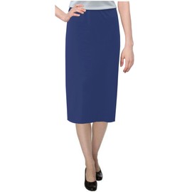 Baby'O - Falda recta de punto elástica para mujer, de 26 pulgadas, longitud por debajo de la rodilla, para mujer, Real, 4