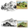 Mountain Background Clear Stamps for Card Making, Tree Clear Rubber
