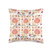 Pink Pumpkins, Fall Leaves, Plaid, Autumn Season Decoration Throw Pillow