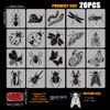FINGERINSPIRE 20 Pcs Animal Painting Stencil with Brush 15x15cm Butterfly