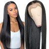 VCVVCV 28 Inch Straight Wig Human Hair 13x6 Hd Lace