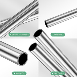 M METERXITY 2-Pack 300mm 304 Stainless Steel Tube, 6mm OD 0.5mm Wall Thickness Seamless Stainless Steel Tubing for Construction/Machining/DIY Crafting, Metal Straight Pipe [0.24x0.02x11.8IN]