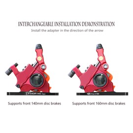 Agatige Disc Brake Mount Adapter, Ultralight Flat Mountain Bike Disc Brake Caliper Mount Adapter for Road Bike Brake Caliper (Front 140 mm/160 mm Shared)
