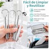 Janety Limpiador de Lengua de Acero Inoxidable, Set de 4