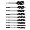9pcs Wood Drill Bit High Carbon Steel 4-Fulte 4-Slot Hex