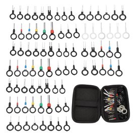 Partuto 82 Pcs Key Shape Universal Terminal Removal Tool Assortment Kit Car Truck Motorcycle Boat Wire Connector Terminal Pin Extractor Kit Black