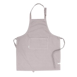 AMOUR INFINI Cotton Aprons for Women with Pockets Adjustable Strap & Waist Ties Bib Apron Washed Chef Aprons for Cooking, Baking and Restaurant (Beige)