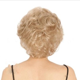Blonde Short Wig for Women, Fluffy Heat Resistant Fibre, Non-Malleable Curly Wig, Natural Look, Elegant Wig for Everyday Use, Costume Cosplay