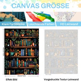 luckyarina Paint by Numbers Adult Book Painting by Numbers for Adults Books DIY Oil Painting for Home Decor (30 x 40 cm)