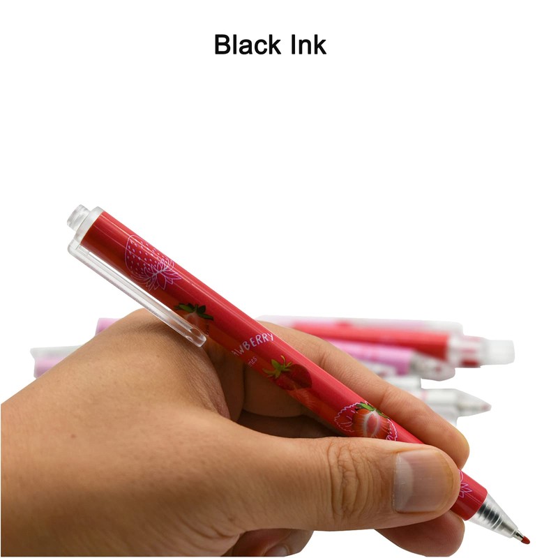 Maydahui 12 PCS Strawberry Gel Pens Cute Fruit Pen Retractable
