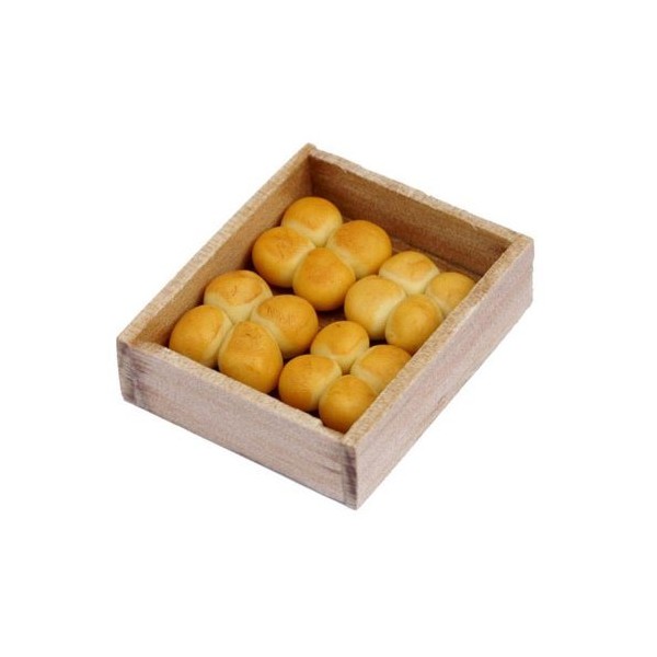 MyTinyWorld Dolls House Miniature Bread Rolls In A Bakers Tray