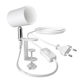 ledscom.de Waika Clamp Light Switch Matte White with LED GU10 Lamp 450 lm White