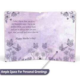Mothers Day Card For Sister -,Made From Real Bamboo,6" X 4.5",1 Pack (Envelope Included),Laser Cut, Step-Sister or Sister-In-Law,Sister in law Mothers Day Card