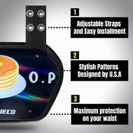 O Shield Football Back Plate, Adjustable Protective Backplate Football, High Impact Resistant Sports Equipment Accessories, Iridescent Black I.H.O.P. - Adult