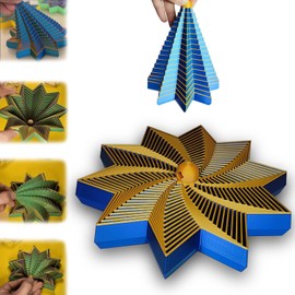 Snowflake Fractal Fidget, 3D Printed Fidget, Executive Desk Toys, Perfect for Relieving Stress, Irritability and Relaxation (Blue 5.5 in)