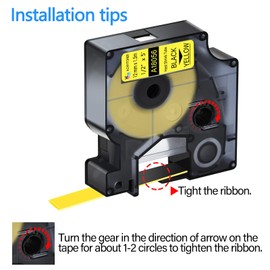 KCMYTONER 2 Pack Compatible for Dymo Heat Shrink Tube Label 18056 12mm 1/2 inch Black on Yellow Tape for Cables Wires use in Rhino 4200 5200 5000 6000 Industrial Label Maker
