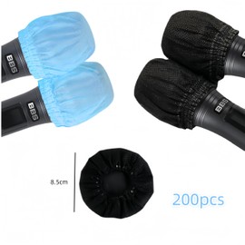 CAASFOOY 200 Pieces Microphone Covers, Non-Woven Microphone Cover for Recording, Handheld Microphone for Recording KTV Studio Karaoke, 4 Colours, Multi-Colour, No, multicoloured, No