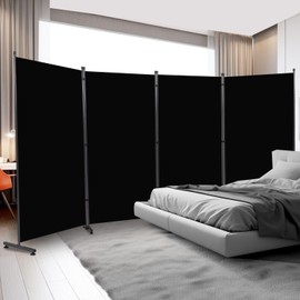 Room Divider 6ft Room Dividers and Privacy Screens, 4 Panel Partition Room Divider Screen Portable Fabric Panel, Indoor Folding Room Divider for Room Separation, Freestanding Wall Divider for Bedroom