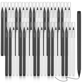 Marsui 40 Pcs Everlasting Pencil Forever Inkless Pencil Eternal with Eraser Aesthetic Reusable for Writing Drawing Home Office School Students Supplies(Black, White)