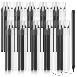 Marsui 40 Pcs Everlasting Pencil Forever Inkless Pencil Eternal with Eraser Aesthetic Reusable for Writing Drawing Home Office School Students Supplies(Black, White)