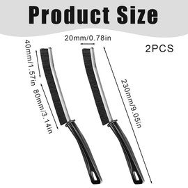 SUJEBKC 2-piece cleaning brush, for tile recesses in the bathroom, long-handled household cleaning tool for toilets, kitchens, joints, windows, doors, black