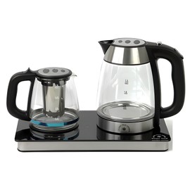 Golden Star Middle Eastern Electric Cordless Tea Maker Samovar Stainless Steel Glass Double