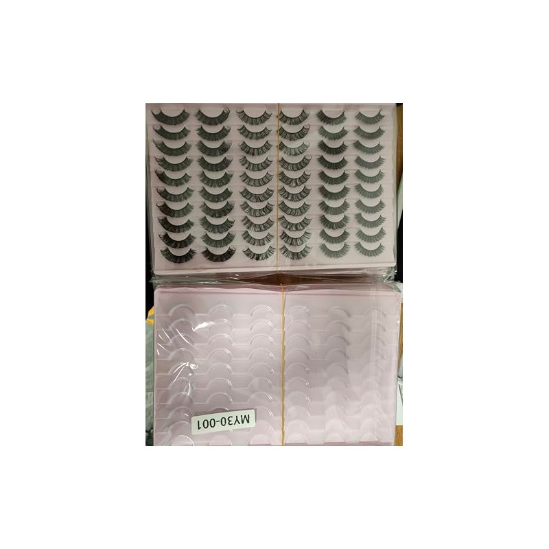 30 Pairs False Eyelashes, Lash Extensions Cat Eye Faux Mink