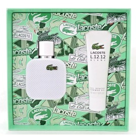 Lacoste L.12.12 Blanc 1.6oz Eau de Toilette Spray+1.6oz Shower Gel New Men's SET