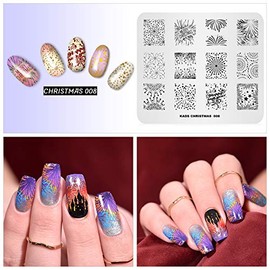 Alexnailart Nail Art Stamping Plate Template Christmas theme New year Fireworks Pattern DIY Nail Art Image Stamp Stamping Plates Manicure Print Tool