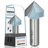 KEENTECH V Groove Router Bit 1/2" Shank, 90-Degree Carbide Tipped