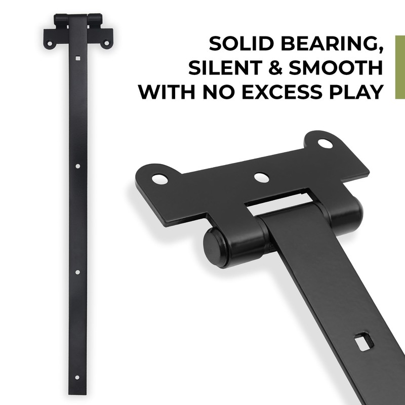 DIYWorld 24" Black Door Hinges – 2Pcs Gate Hinges with